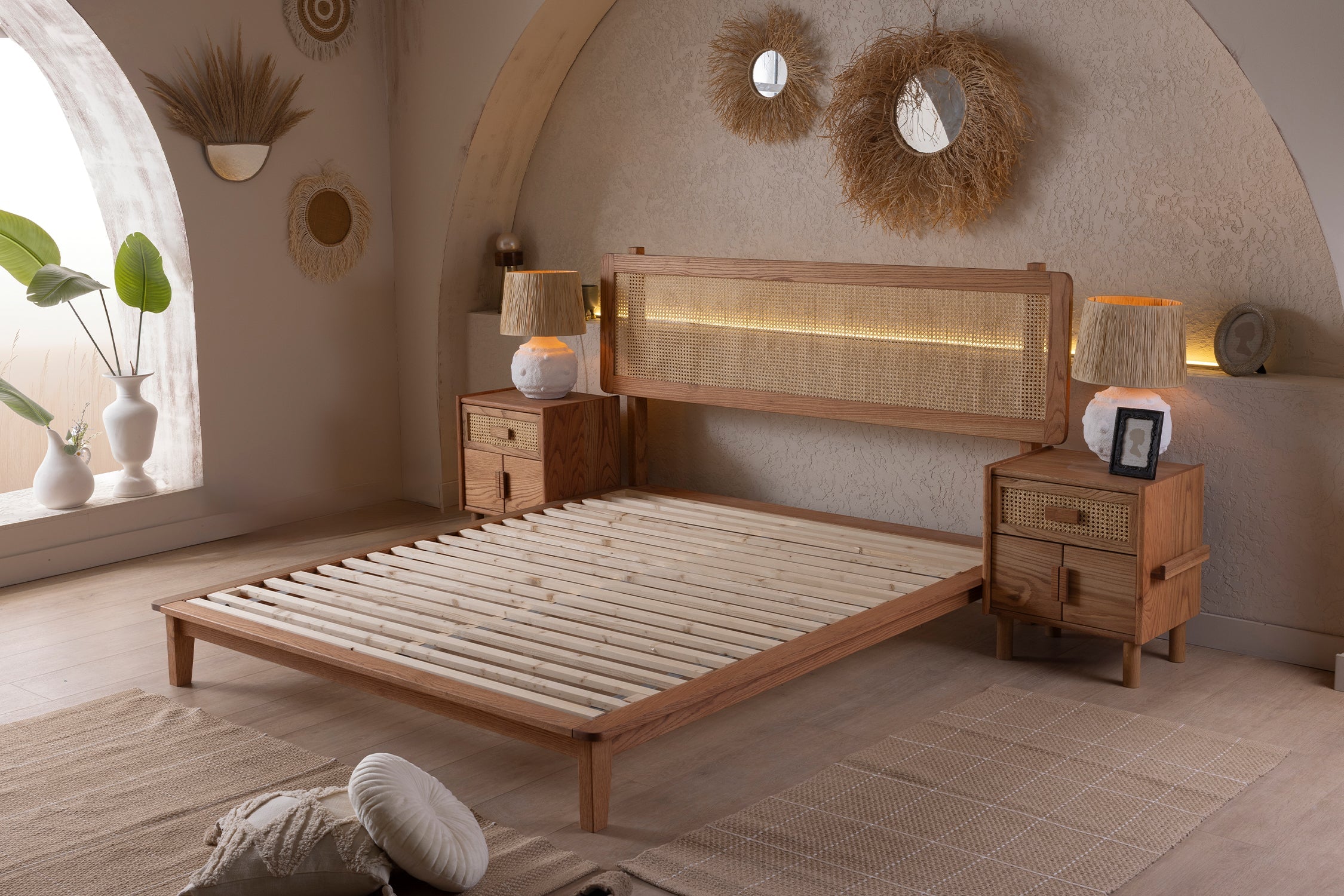 Retro Wooden Bed Frame